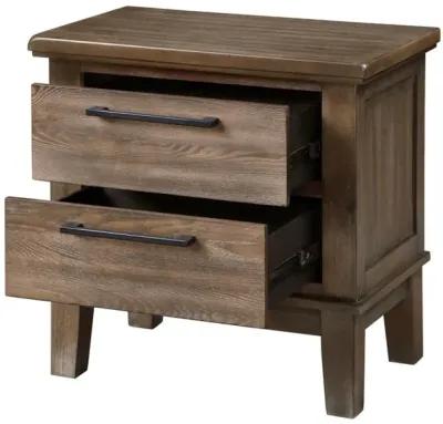 New Classic Furniture Furniture Cagney Solid Wood 2-Drawer Nightstand in Vintage Brown