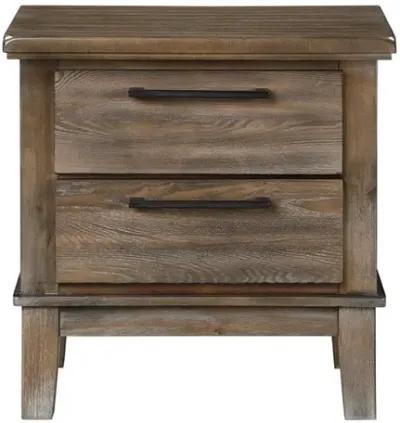 New Classic Furniture Furniture Cagney Solid Wood 2-Drawer Nightstand in Vintage Brown