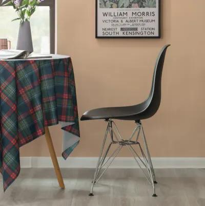 Mid-Century Modern Style Plastic DSW Shell Dining Chair with Metal Legs, Black