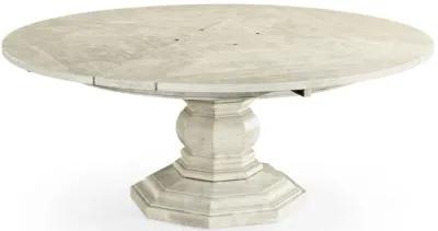 Whitewash Round Extendable Dining Table