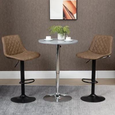 Dark Brown Kitchen Chairs: Leather Swivel Bar Stools with Backs