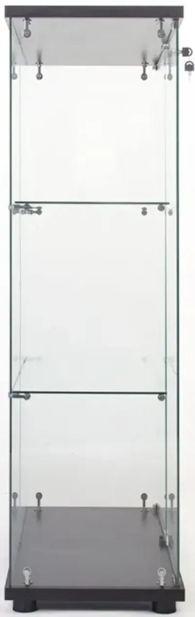 Two Door Glass Cabinet Glass Display Cabinet With 3 Shelves