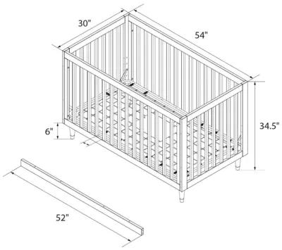 Little Seeds Rowan Valley Flint 3 in 1 Crib