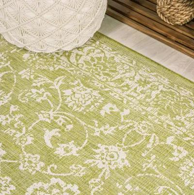 Tela Bohemian Textured Weave Floral Indoor/Outdoor Area Rug