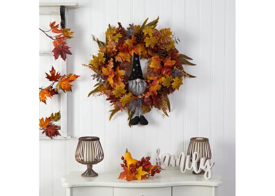 HomPlanti 28" Harvest Fall Gmone Artificial Autumn Wreath