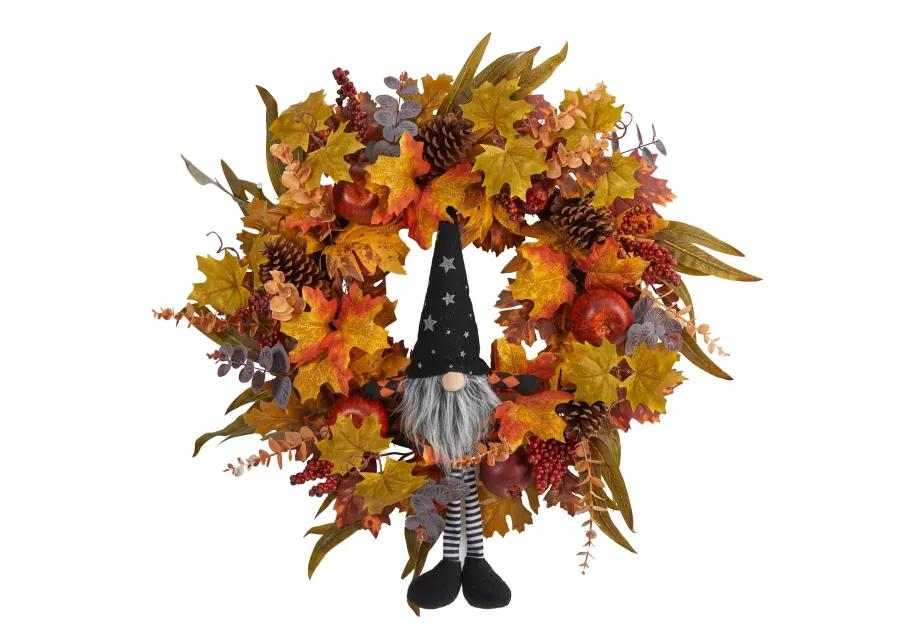 HomPlanti 28" Harvest Fall Gmone Artificial Autumn Wreath