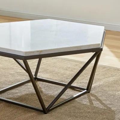 Corvus White Marble Top Cocktail Table