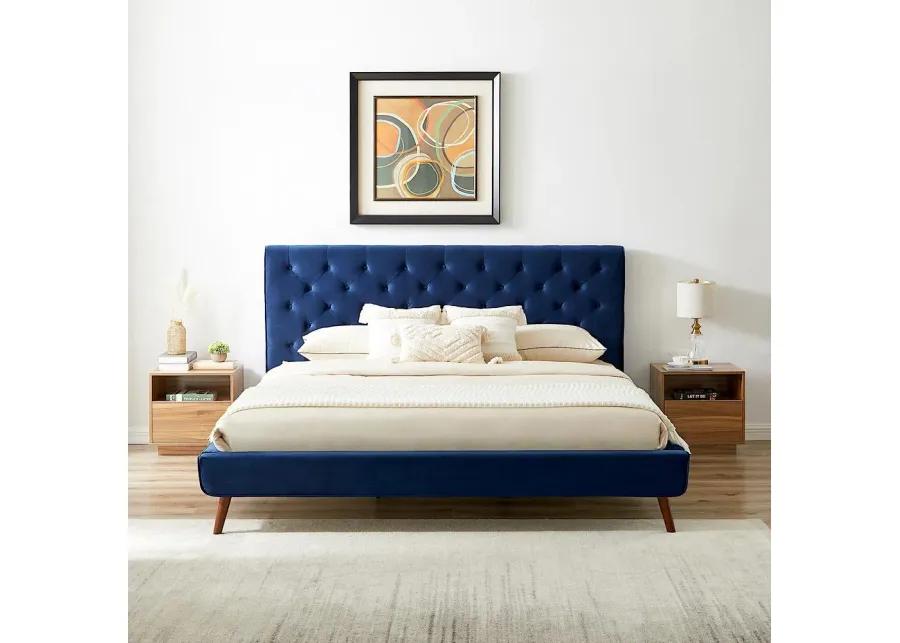 Ashcroft Furniture Co Dillon King Velvet Platform Bed