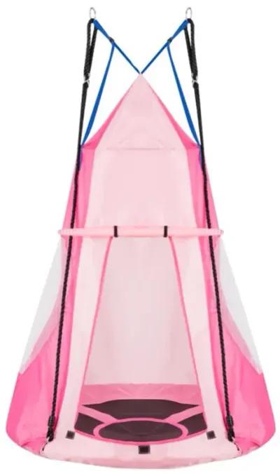 Hivvago 2-in-1 40 Inch Kids Hanging Chair Detachable Swing Tent