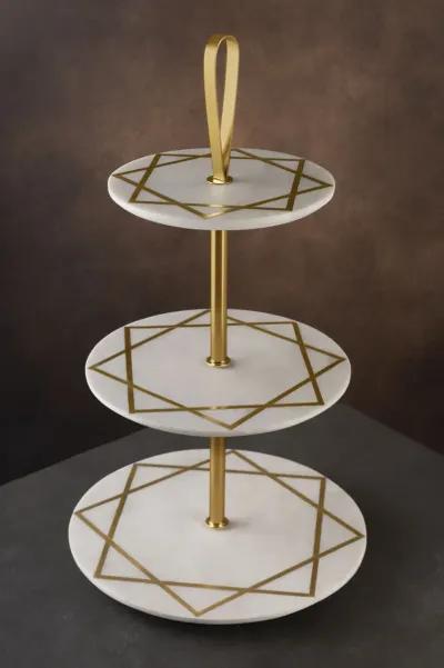 Marbella Three Tier Marble Cake Stand