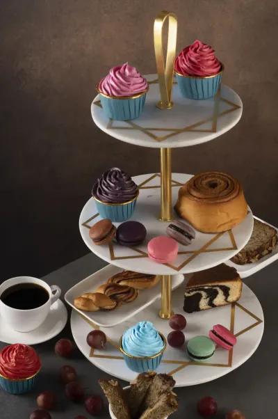 Marbella Three Tier Marble Cake Stand