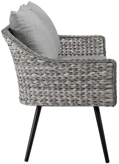 Modway - Endeavor 2 Piece Outdoor Patio Wicker Rattan Loveseat and Armchair Set Gray