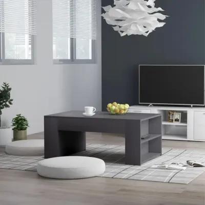 vidaXL Coffee Table Gray 39.4"x23.6"x16.5" Chipboard