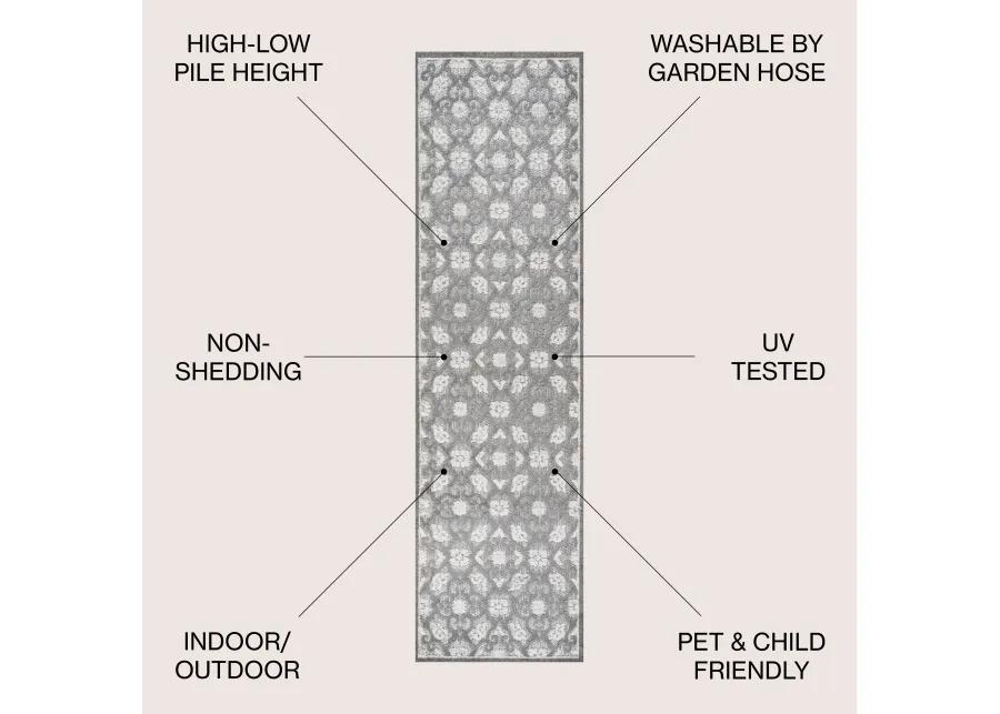 Gallia Tile Trellis High-Low Indoor/Outdoor Area Rug