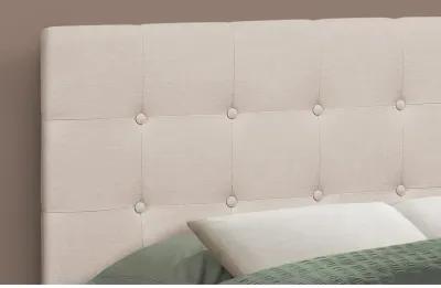 Monarch Specialties I 6004F Bed, Headboard Only, Full Size, Bedroom, Upholstered, Linen Look, Beige, Transitional