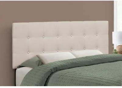 Monarch Specialties I 6004F Bed, Headboard Only, Full Size, Bedroom, Upholstered, Linen Look, Beige, Transitional