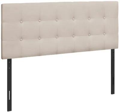 Monarch Specialties I 6004F Bed, Headboard Only, Full Size, Bedroom, Upholstered, Linen Look, Beige, Transitional