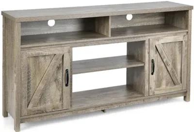 59 Inch TV Stand Media Center Console Cabinet with Barn Door for TV's 65 Inch