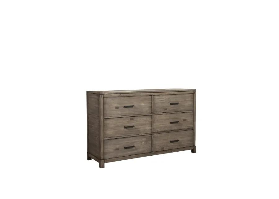 Sydney 6 Drawer Dresser, Weathered Grey