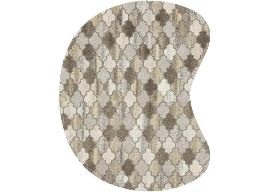 Forum FM-7208 Kidney Rug 8' Round Brown Rug