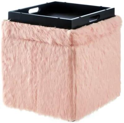 Inspired Home Emme Faux Fur Storage Ottoman