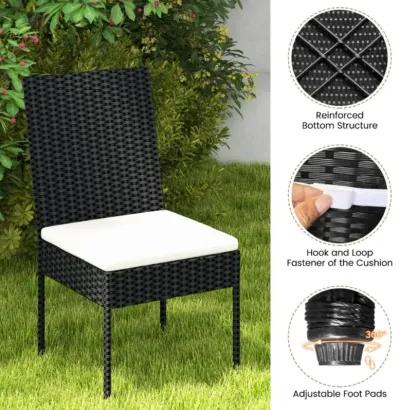 Hivvago PE Wicker Patio Chairs Set of 2/4 with Cushions for Porch Deck Garden and Backyard