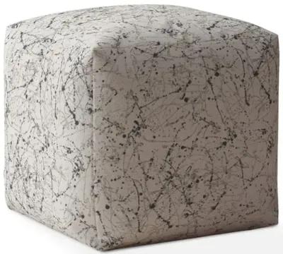 Homezia 17" Flax Abstract Pouf Ottoman