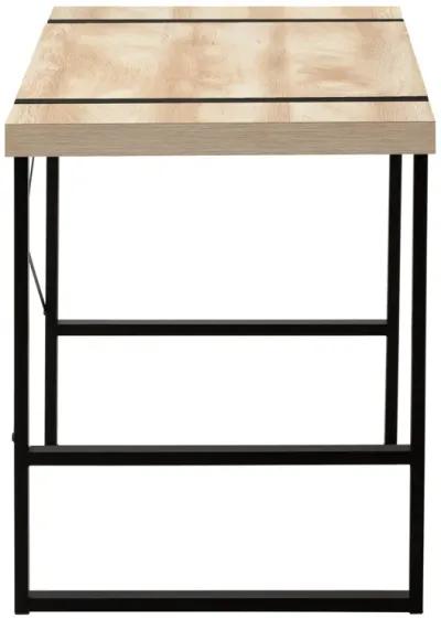 Monarch Specialties I 7658 Computer Desk, Home Office, Laptop, 48"L, Work, Metal, Laminate, Natural, Black, Contemporary, Modern