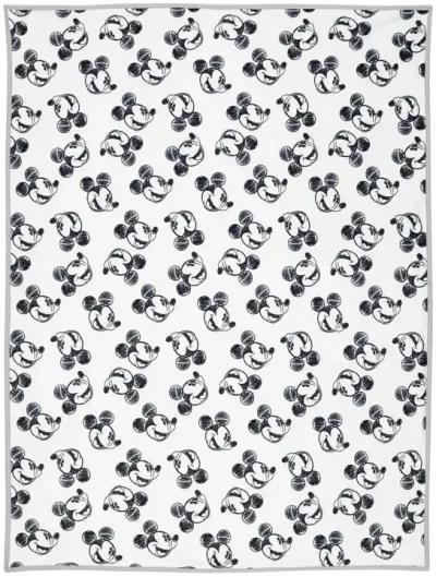 Lambs & Ivy Disney Baby MICKEY MOUSE Baby Blanket - Blue/White Minky/Jersey