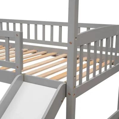 Merax House Bed Loft Bed with Slide