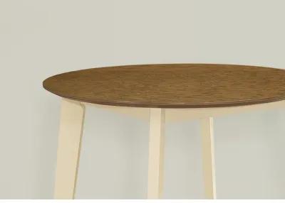 Monarch Specialties I 1326 - Dining Table, 30" Round, Small, Kitchen, Dining Room, Oak And Cream, Wood Legs, Transitional