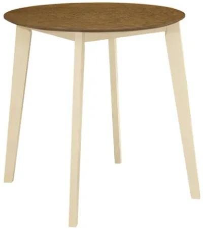 Monarch Specialties I 1326 - Dining Table, 30" Round, Small, Kitchen, Dining Room, Oak And Cream, Wood Legs, Transitional