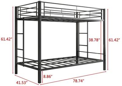 Hivvago Heavy Duty Easy Assembly Twin Sized Full Metal Bunk Bedframe with Ladder