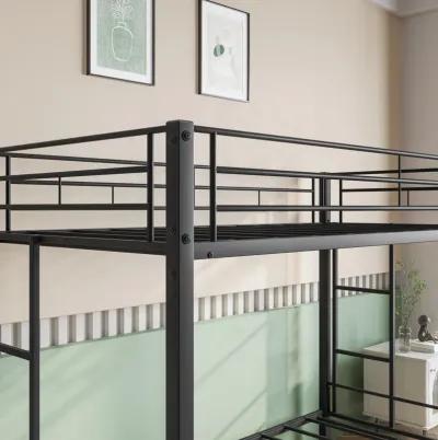 Hivvago Heavy Duty Easy Assembly Twin Sized Full Metal Bunk Bedframe with Ladder