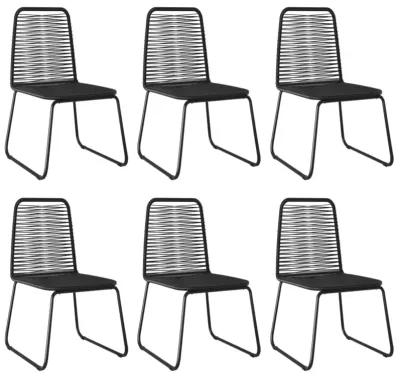 vidaXL Outdoor Chairs 6 pcs Poly Rattan Black