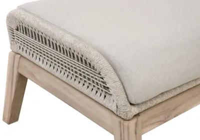 Loom Outdoor Footstool in Taupe & White