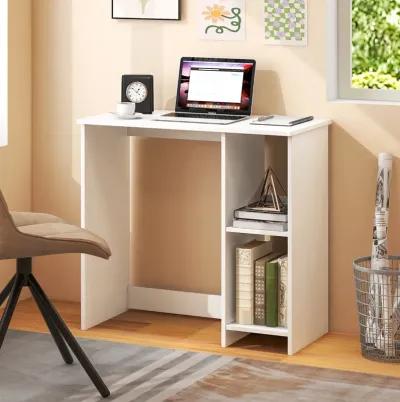 31.5 Inch  Modern Home Office Desk with 2 Compartments-White