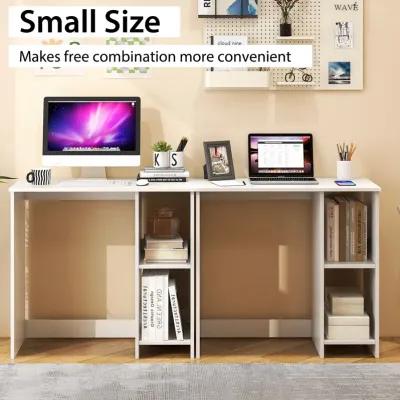 31.5 Inch  Modern Home Office Desk with 2 Compartments-White