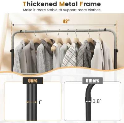 Double Rod Clothes Garment Rack with Adjustable Heights