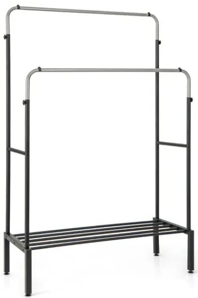 Double Rod Clothes Garment Rack with Adjustable Heights