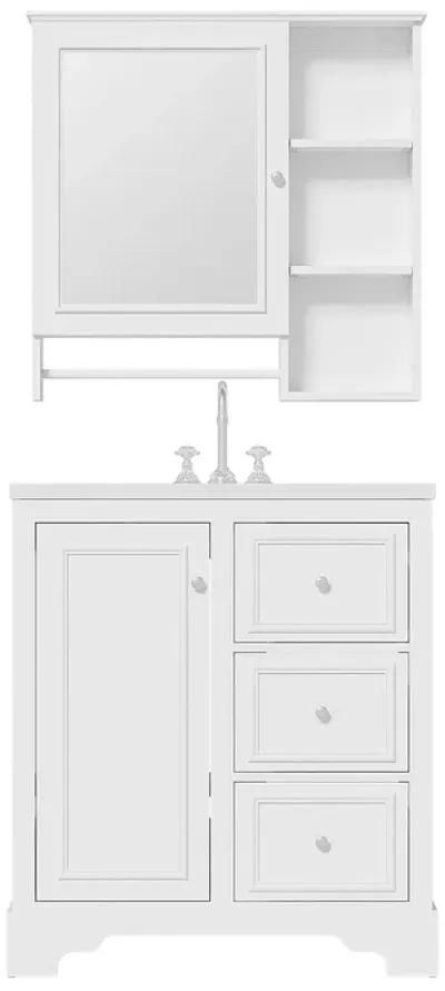 Merax Freestanding Bathroom Vanity Set with Mirror Cabinet