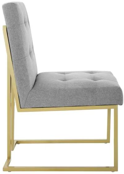 Privy Gold Stainless Steel Upholstered Fabric Dining Accent Chair-Benzara