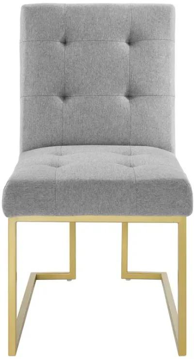 Privy Gold Stainless Steel Upholstered Fabric Dining Accent Chair-Benzara