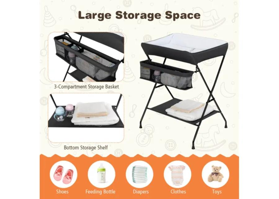 Baby Storage Folding Diaper Changing Table