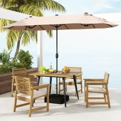 Hivvago 4-Person Acacia Wood Outdoor Dining Table for Garden, Poolside and Backyard