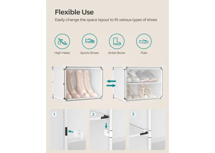 Plastic Shoe Rack with 12 Cubes for Versatile Storage and Easy Organization