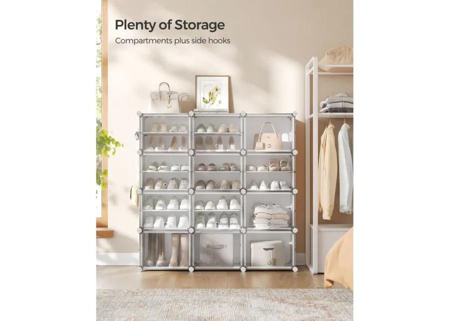 Plastic Shoe Rack with 12 Cubes for Versatile Storage and Easy Organization