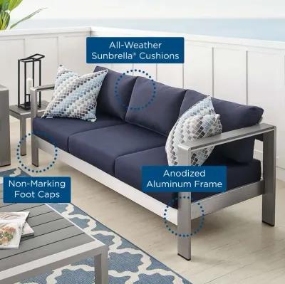 Modway - Shore Sunbrella® Fabric Aluminum Outdoor Patio Sofa