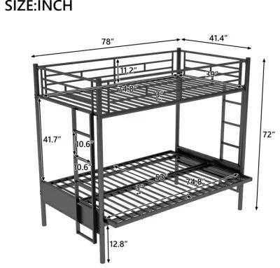 Twin Over Full Metal Bunk Bed, Multi-Function