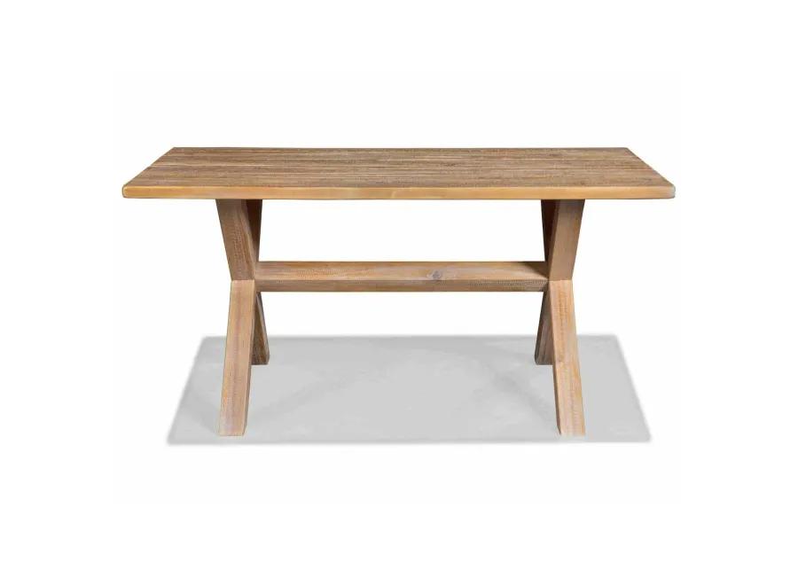 Modern Farmhouse Solid Pine Wood Dining Table in Distressed Driftwood Finish